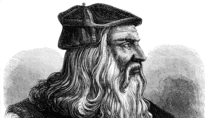 Ein gezeichnetes Bild von Leonardo da Vinci