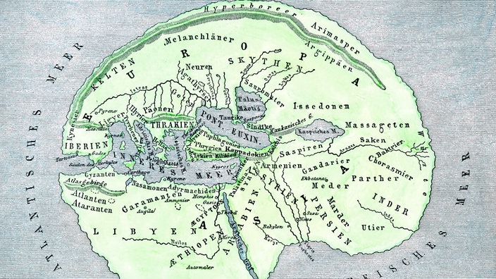 Weltkarte des griechischen Geografen Herodot 