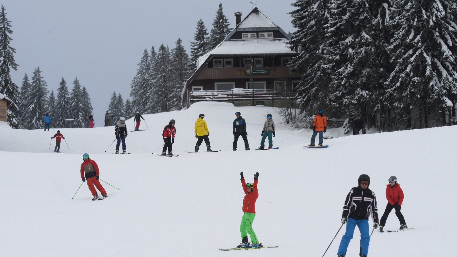 Skifahrer am Feldberg