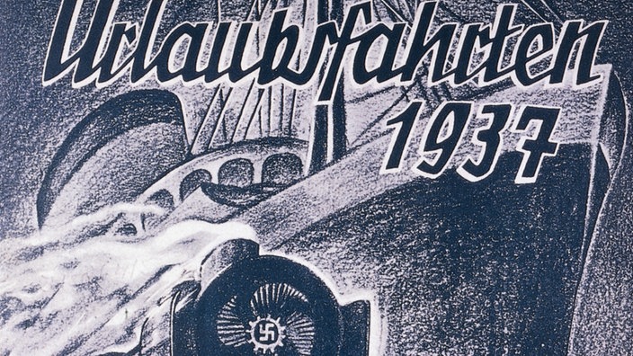 Ein Plakat für Kreuzfahrt- und Eisenbahnreisen der KdF