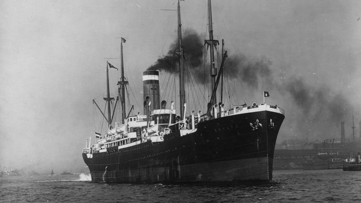 Der Dampfer "Bayern" der Hamburg-Amerika- Linie, Foto von 1928